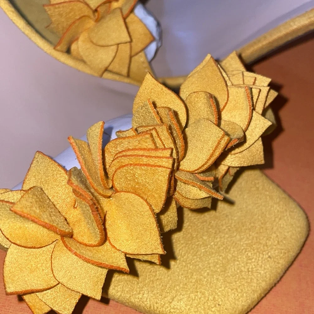 Yellow Block Heels - Picture 2 of 3